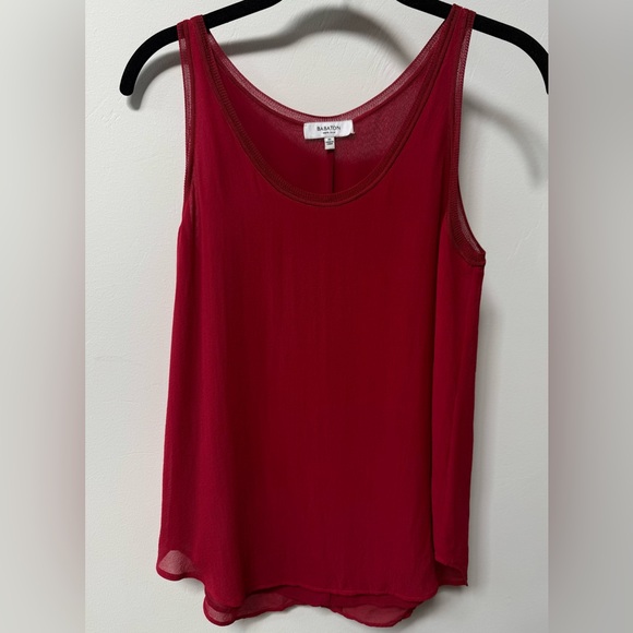 Babaton Tops - BABATON Aritzia Red 100% Silk Tank Top Scoop Neck Sleeveless Women's Size XS